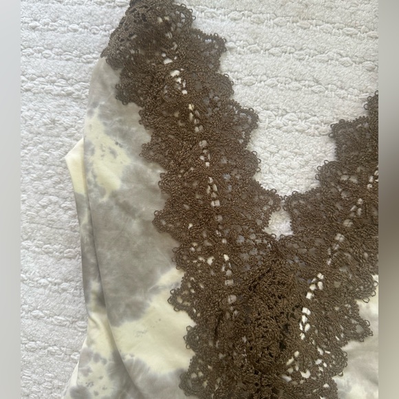 Blue Life one piece halter swimsuit with crochet deep v tie dye - Picture 9 of 10